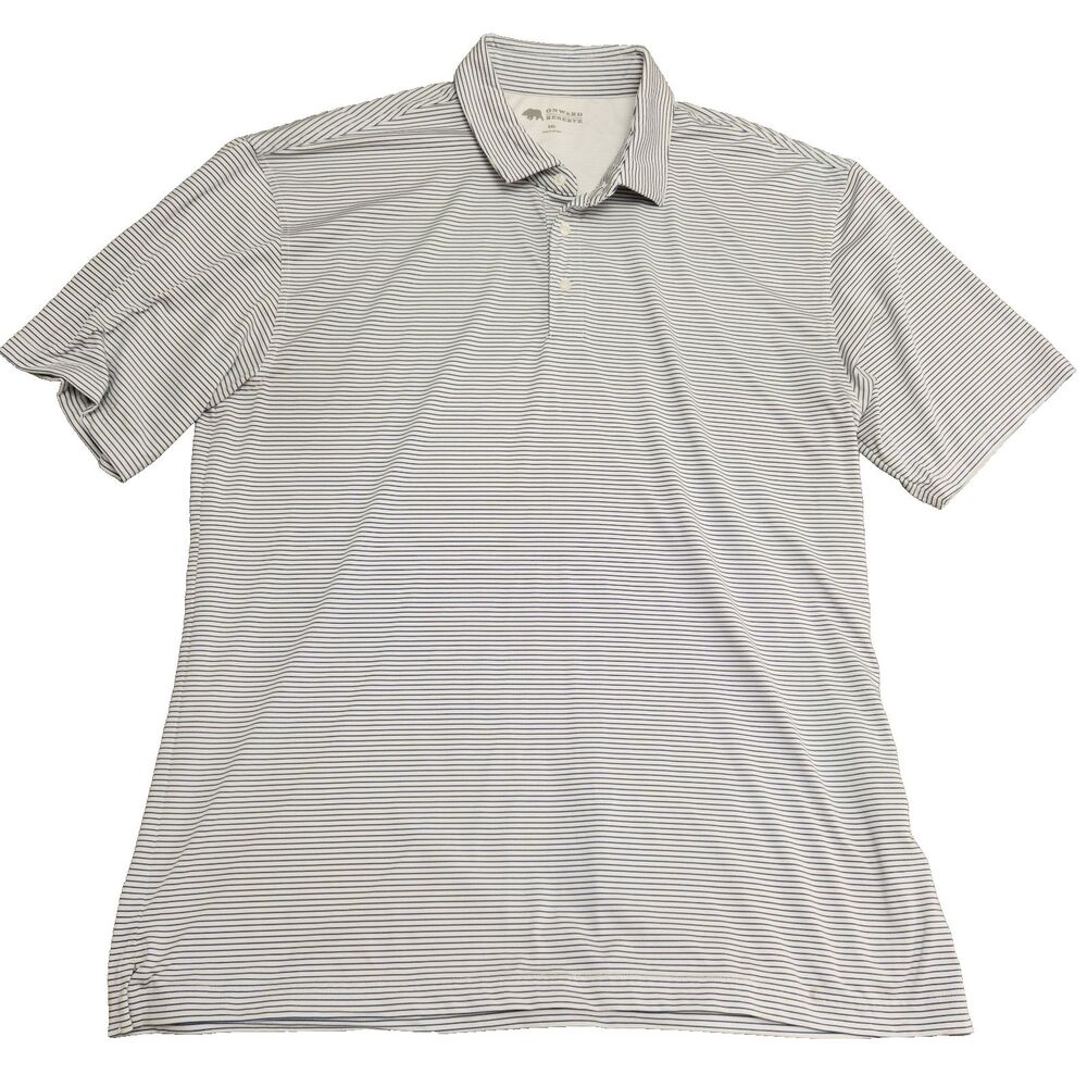 Onward Reserve Polo Shirt Mens 2XL Performance Striped Golfcore Preppy